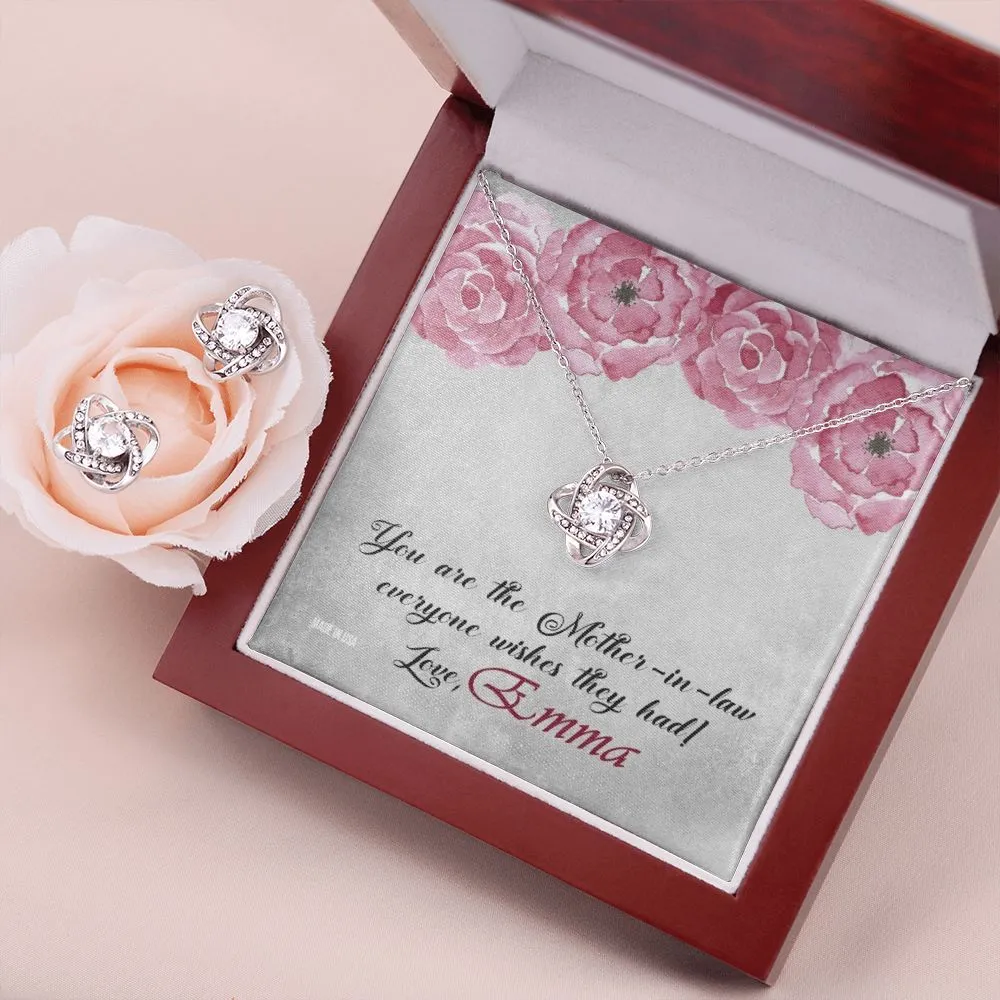 Custom You Are Mother In Law 14k White Gold Interlocking Heart Pendant Necklace Jewelry Gifts For Mom Wife Grandma Auntie Mother Day