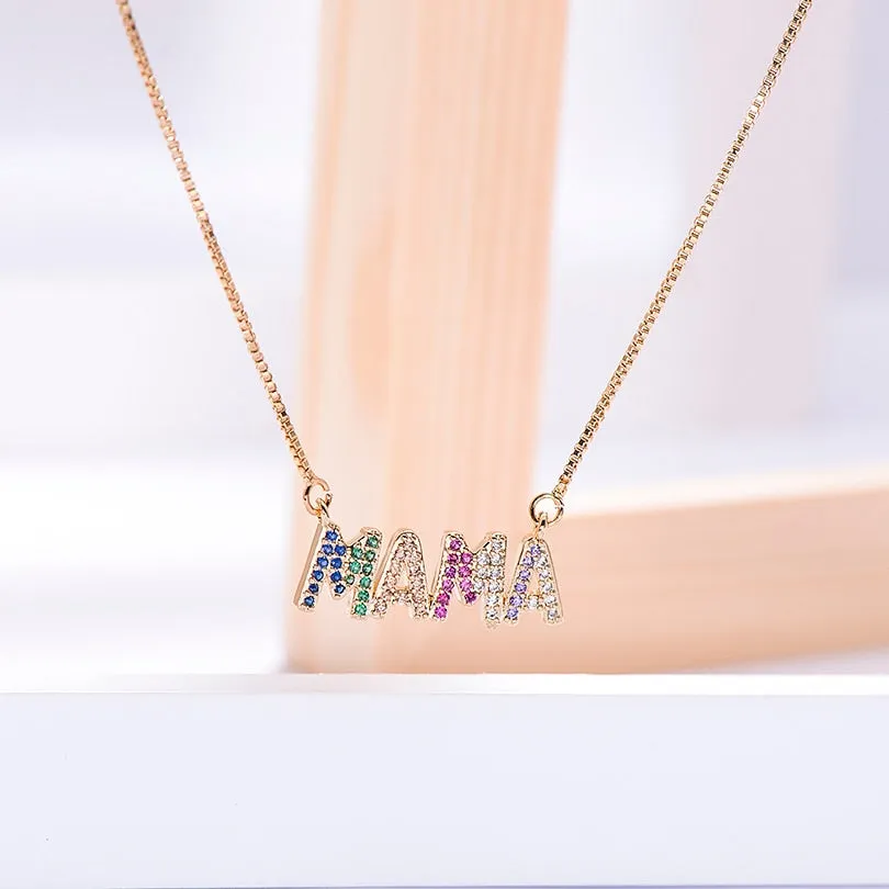 Customize Elegant Mother's Day Gift MaMa Letter Name Pendant Necklaces