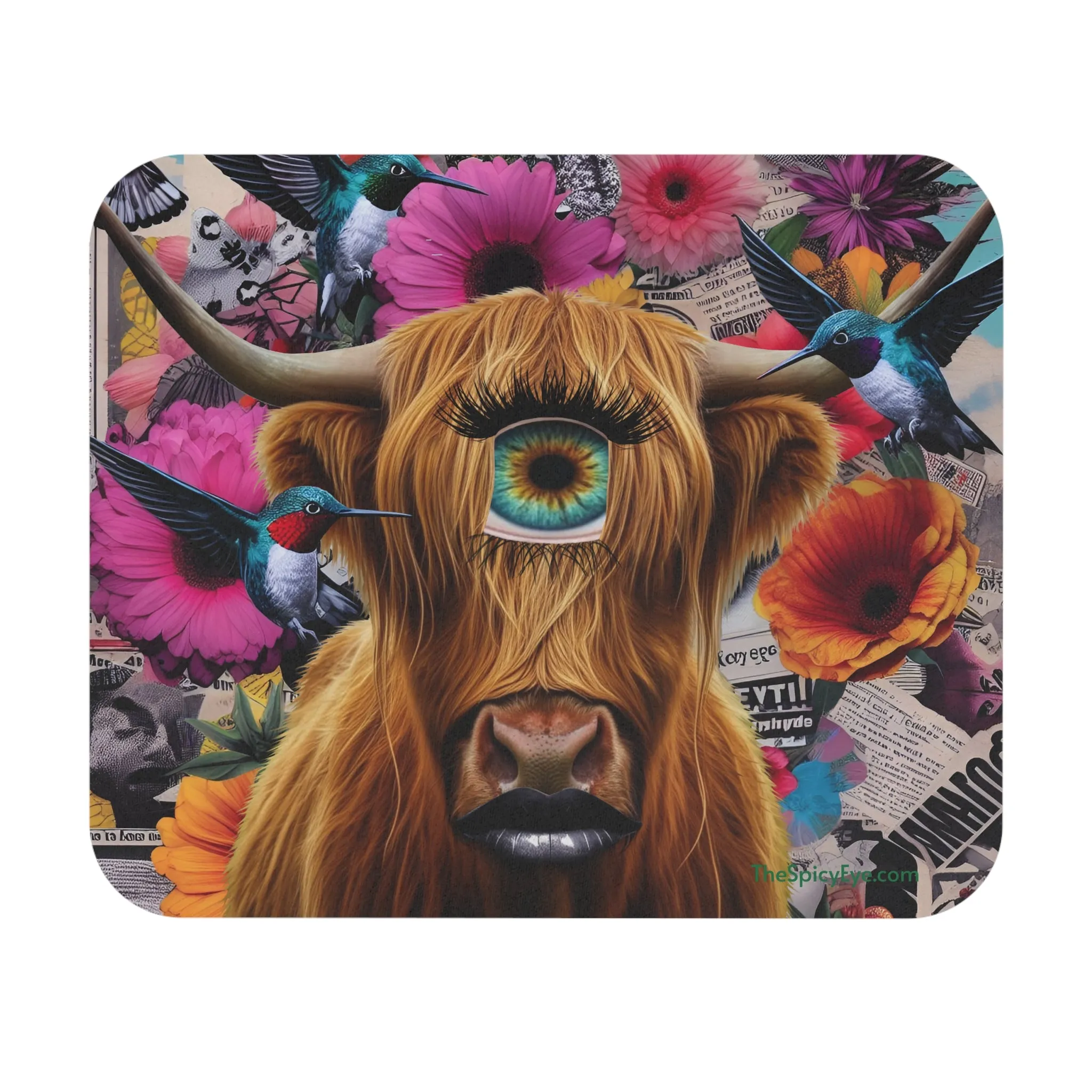 Cyclops Mouse Pad – Funny Cow with Evil Eye Design