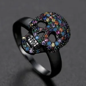 Cycolinks Copper Zircon Skull Ring