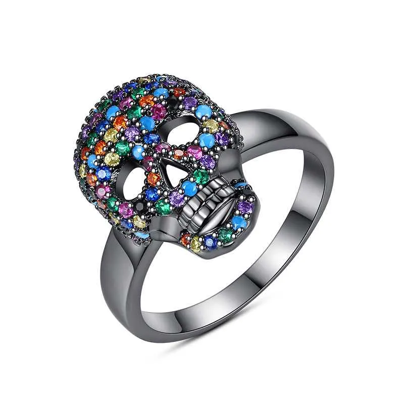 Cycolinks Copper Zircon Skull Ring