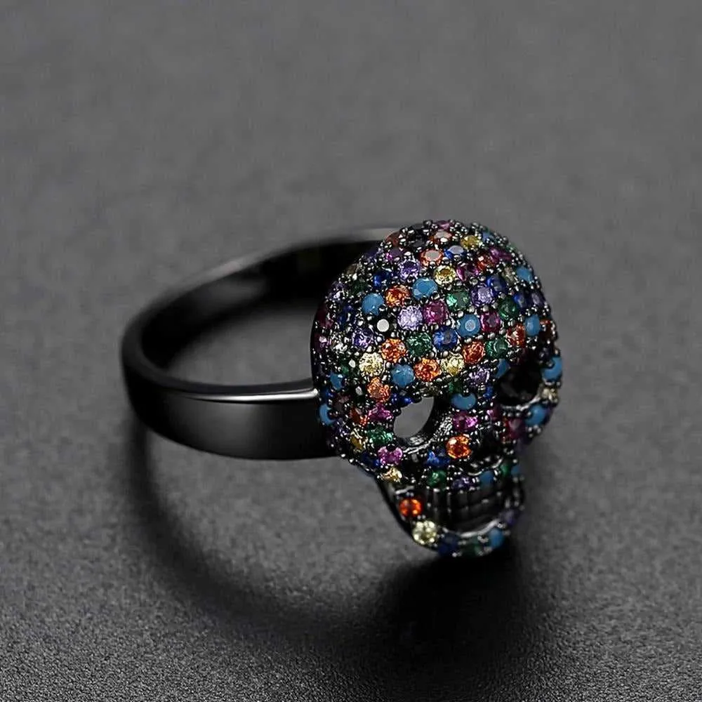 Cycolinks Copper Zircon Skull Ring