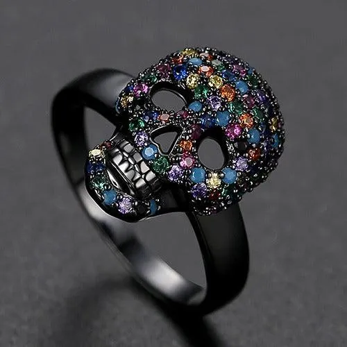 Cycolinks Copper Zircon Skull Ring