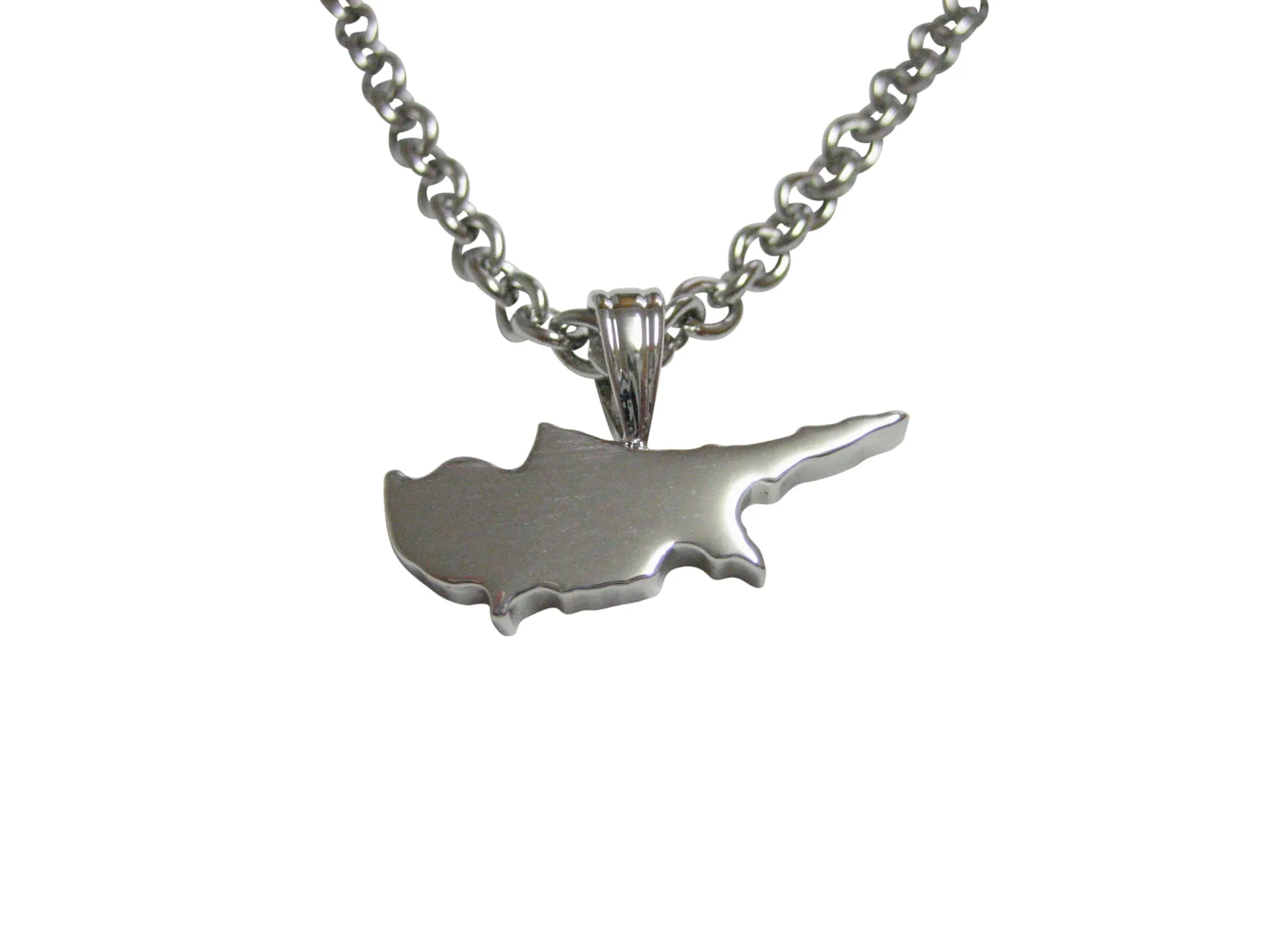 Cyprus Map Shape Pendant Necklace