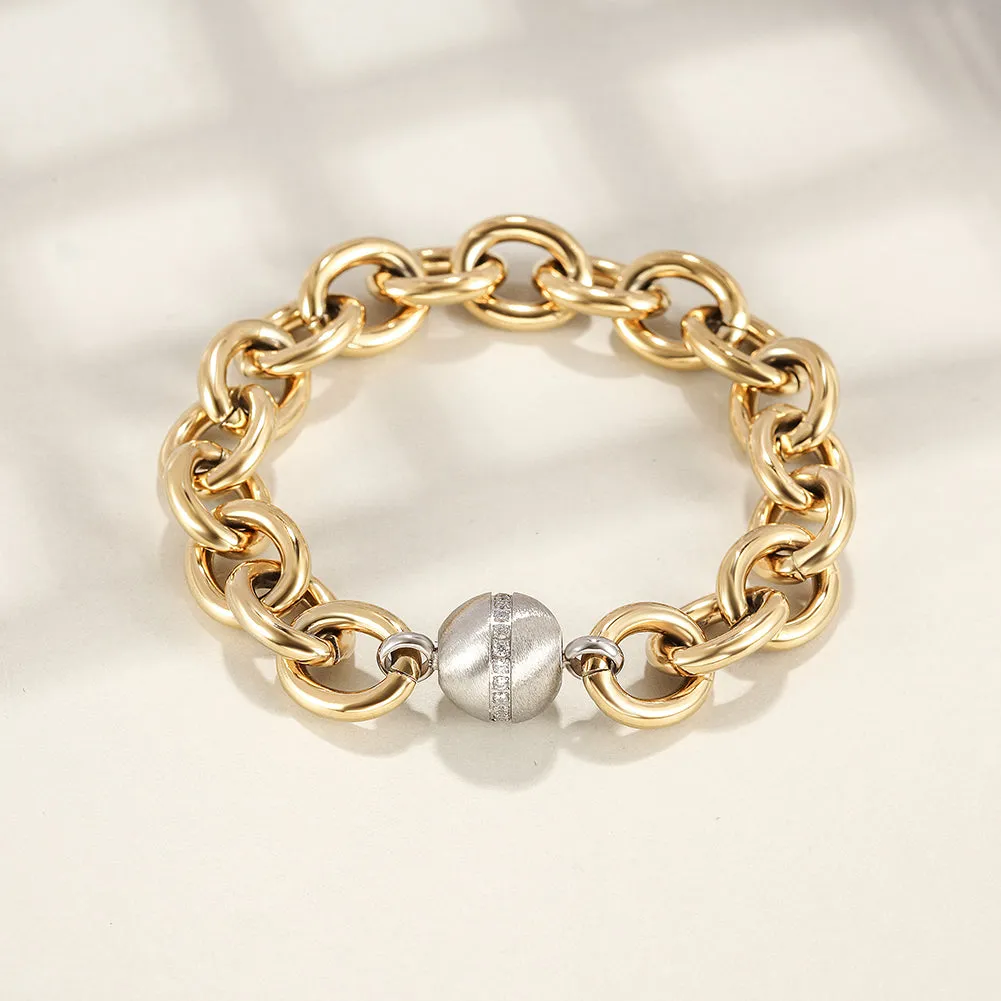 CZ BALL LINK BRACELET