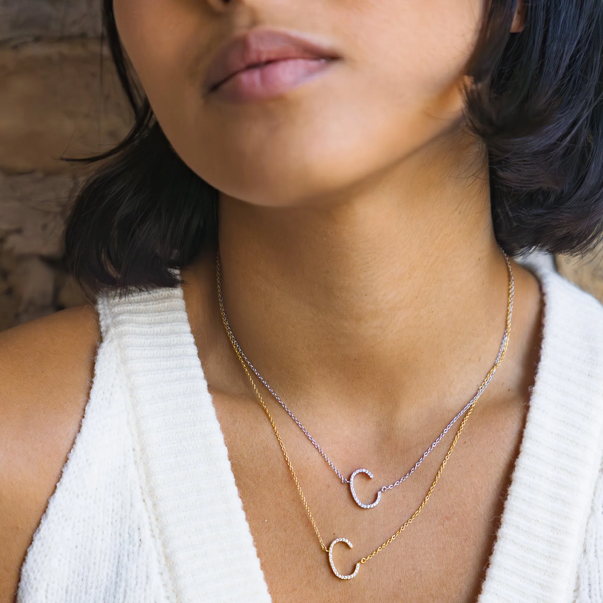 Cz Letter C Necklace