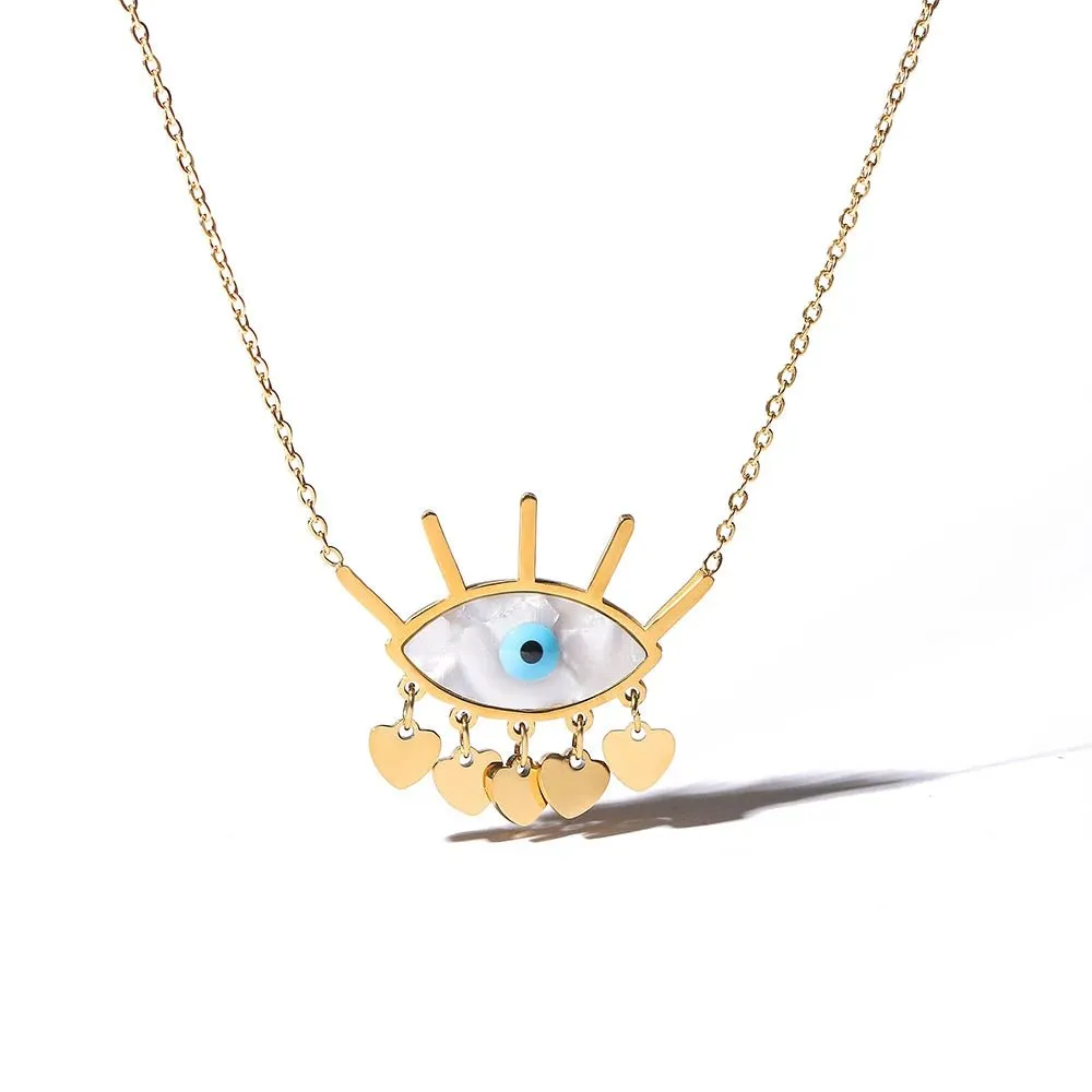 Dainty Evil Eye Dangle Necklaces