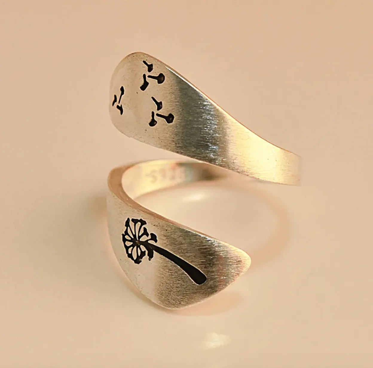Dandelion Seed Wrap Ring and Mountains Wrap Ring