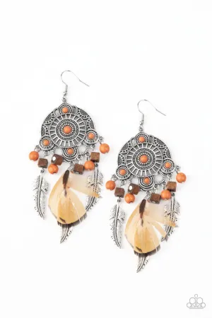 Desert Plains Orange Paparazzi Earrings