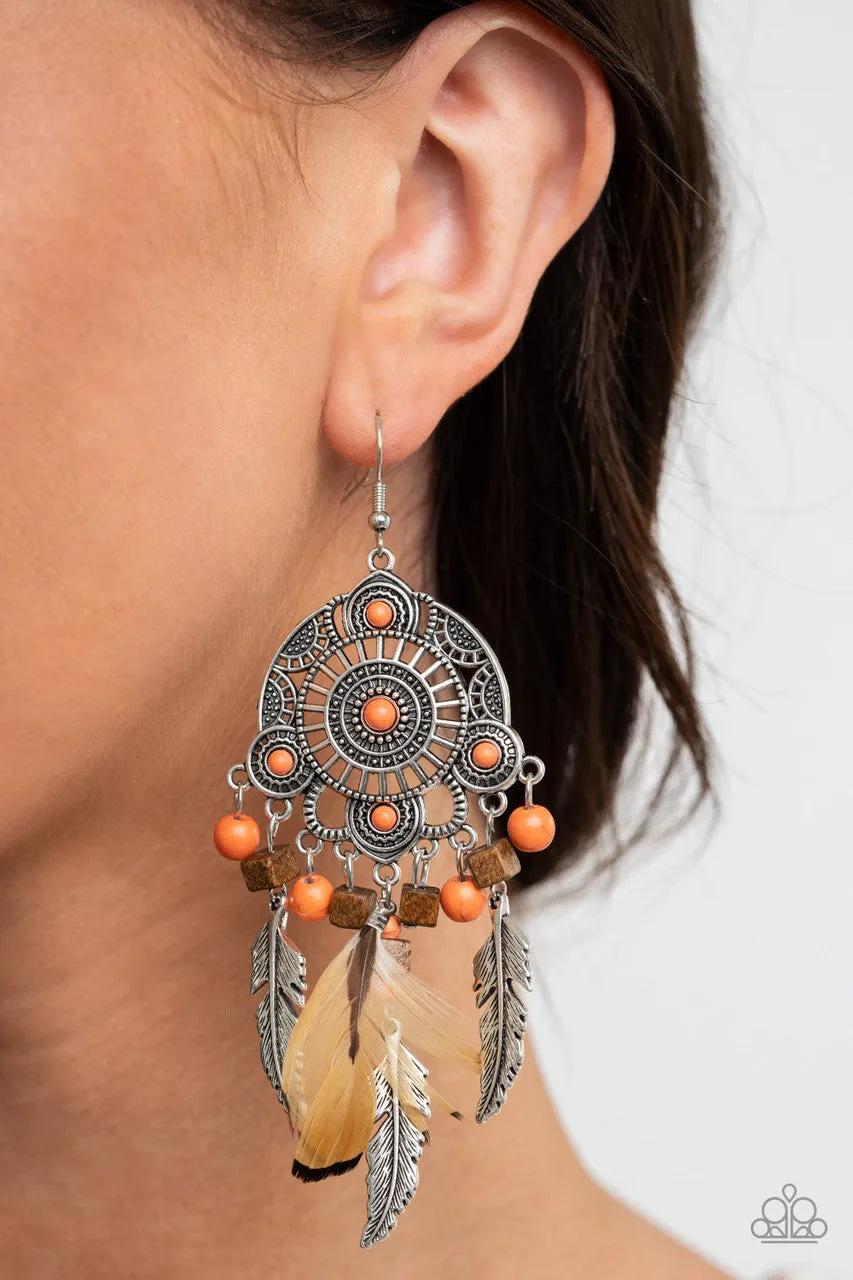 Desert Plains Orange Paparazzi Earrings