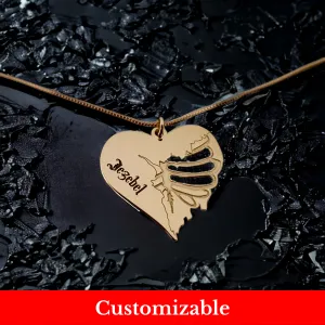 Devils Ribs: Personalized Heart with Ribcage Holes Necklace