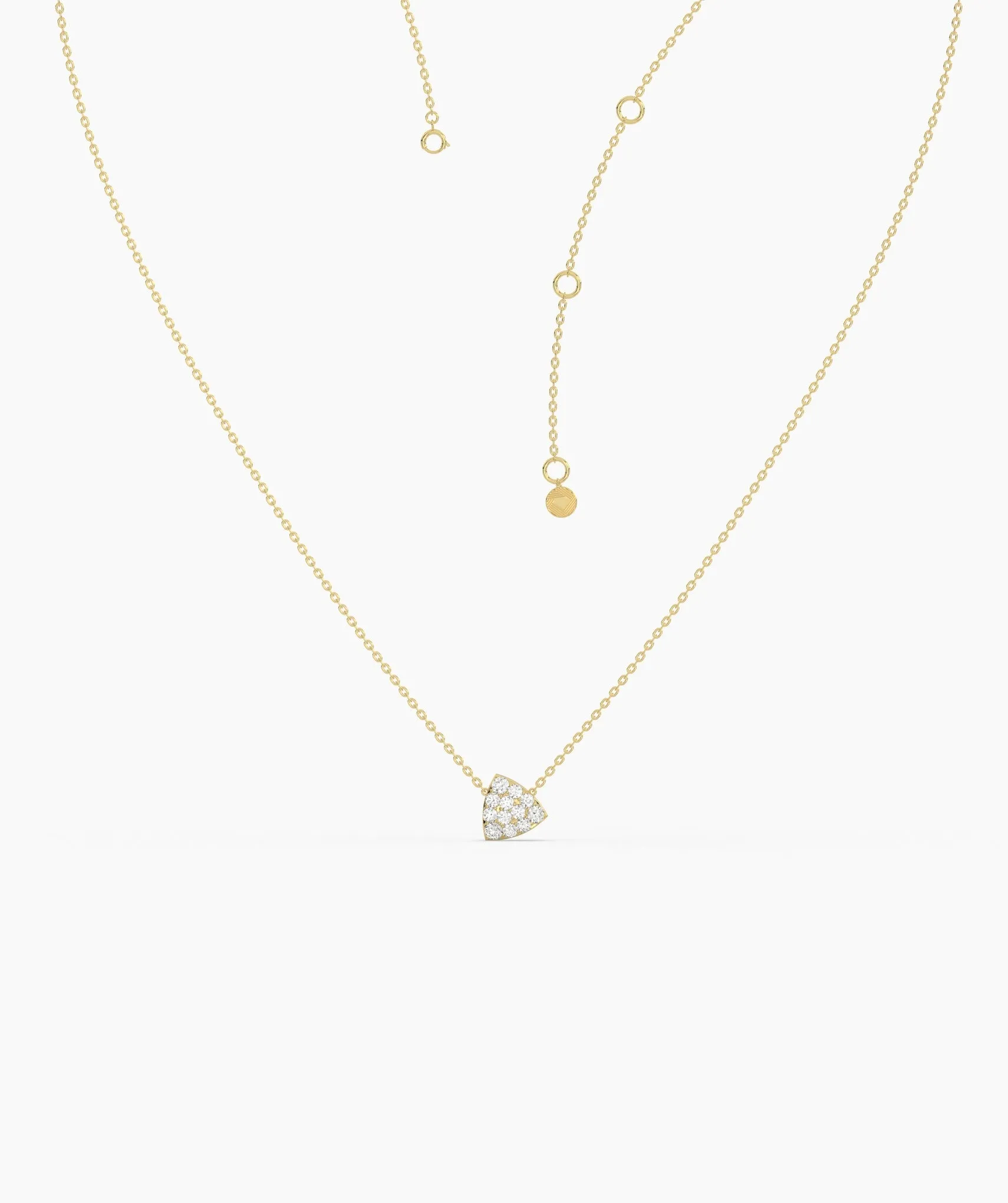 Diamond-Encrusted Triangle Pendant