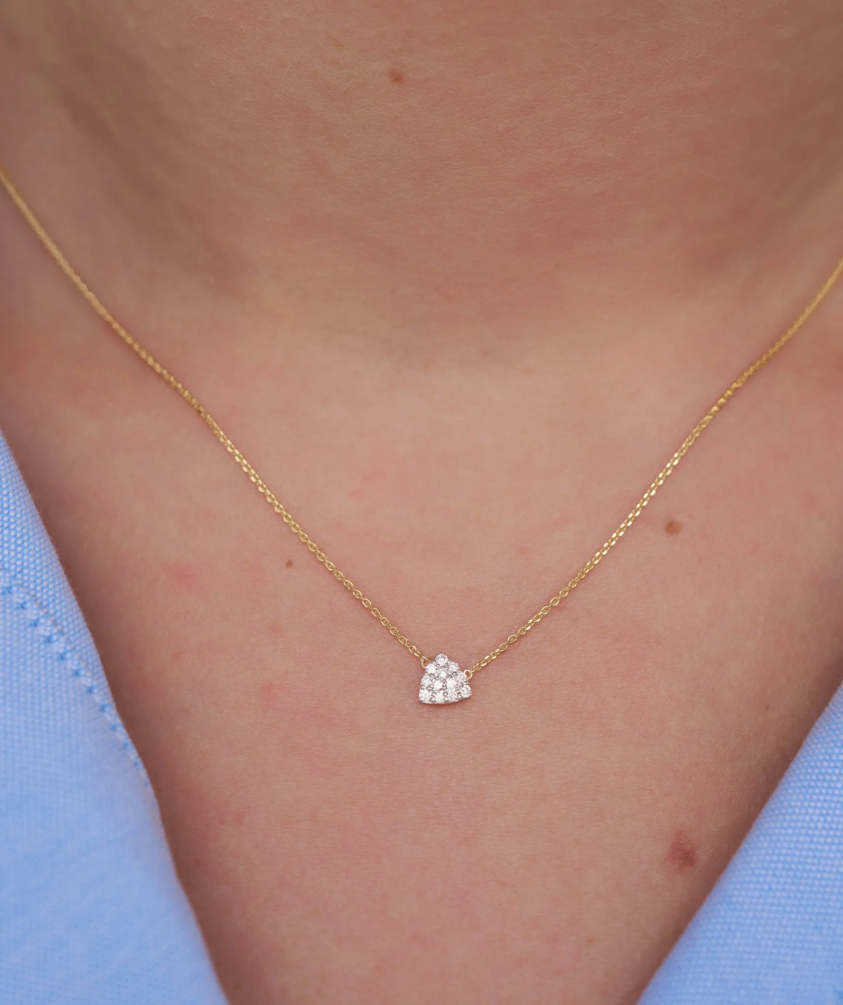 Diamond-Encrusted Triangle Pendant