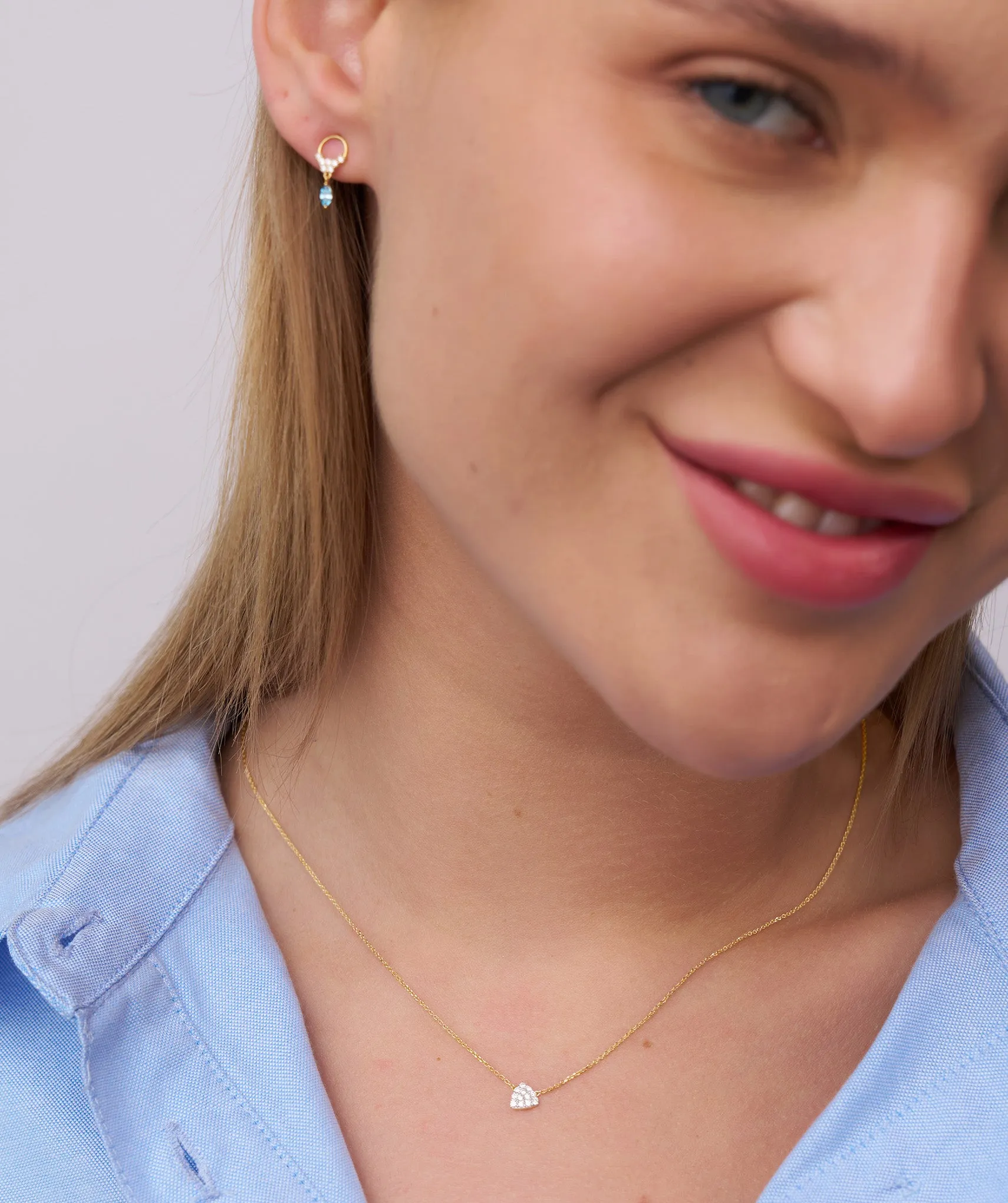 Diamond-Encrusted Triangle Pendant