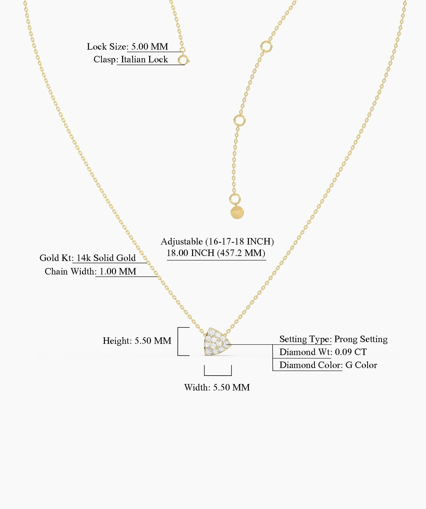 Diamond-Encrusted Triangle Pendant