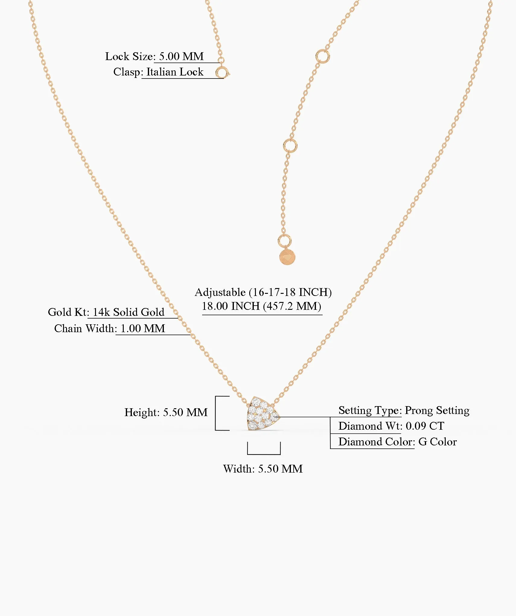 Diamond-Encrusted Triangle Pendant