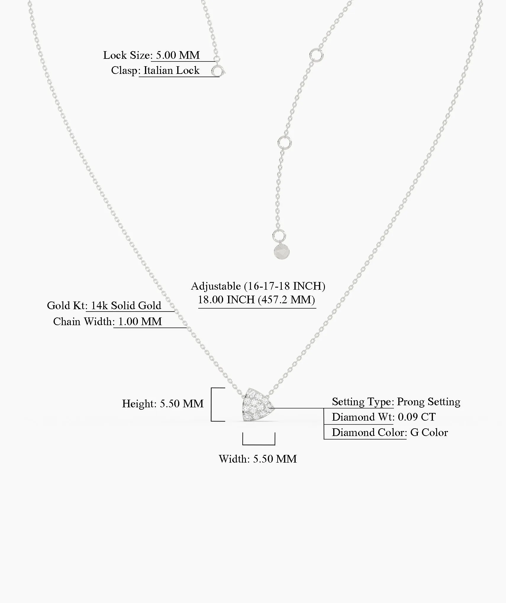 Diamond-Encrusted Triangle Pendant