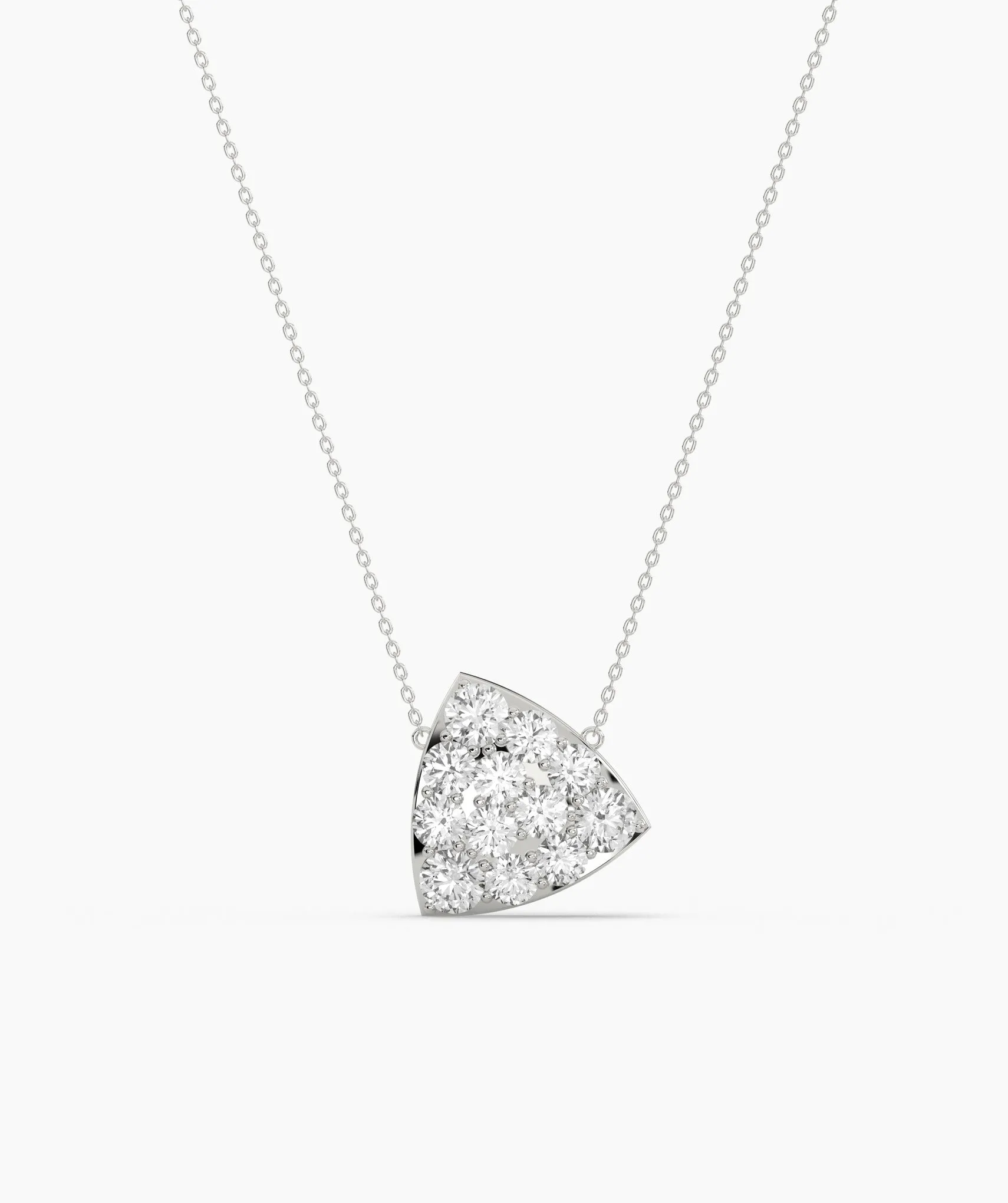 Diamond-Encrusted Triangle Pendant