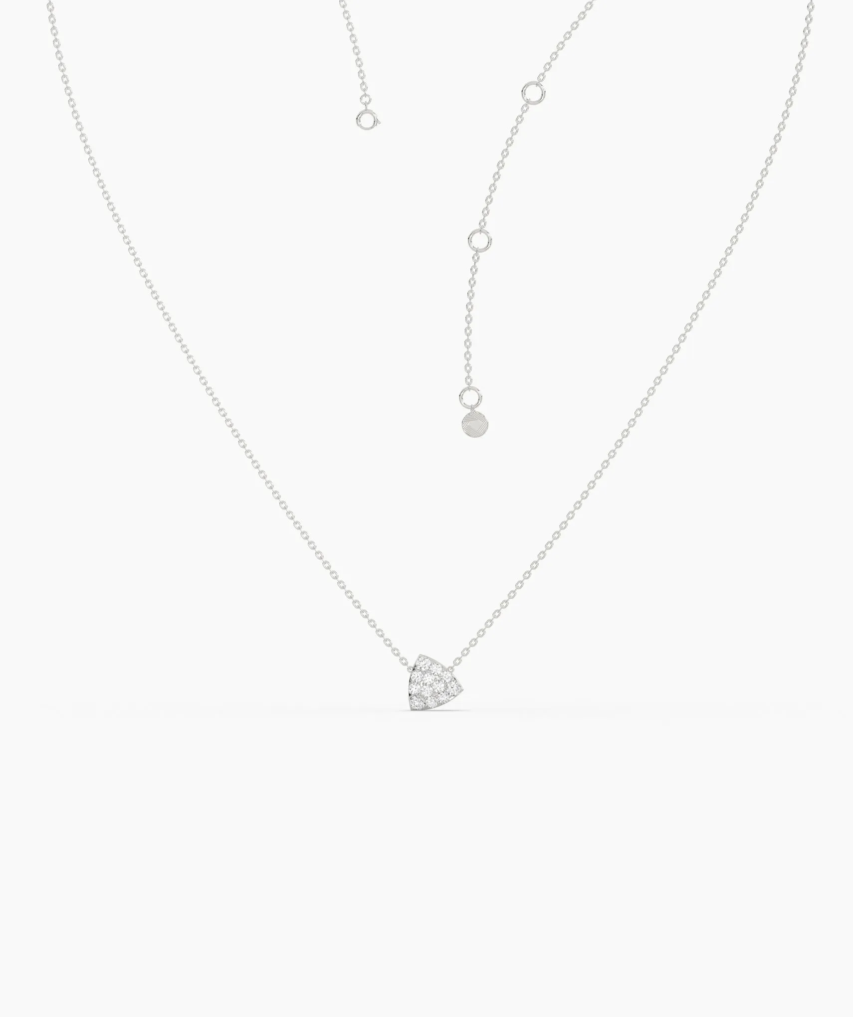 Diamond-Encrusted Triangle Pendant