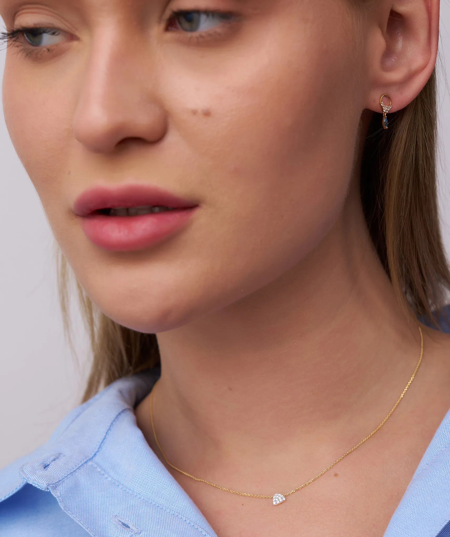 Diamond-Encrusted Triangle Pendant