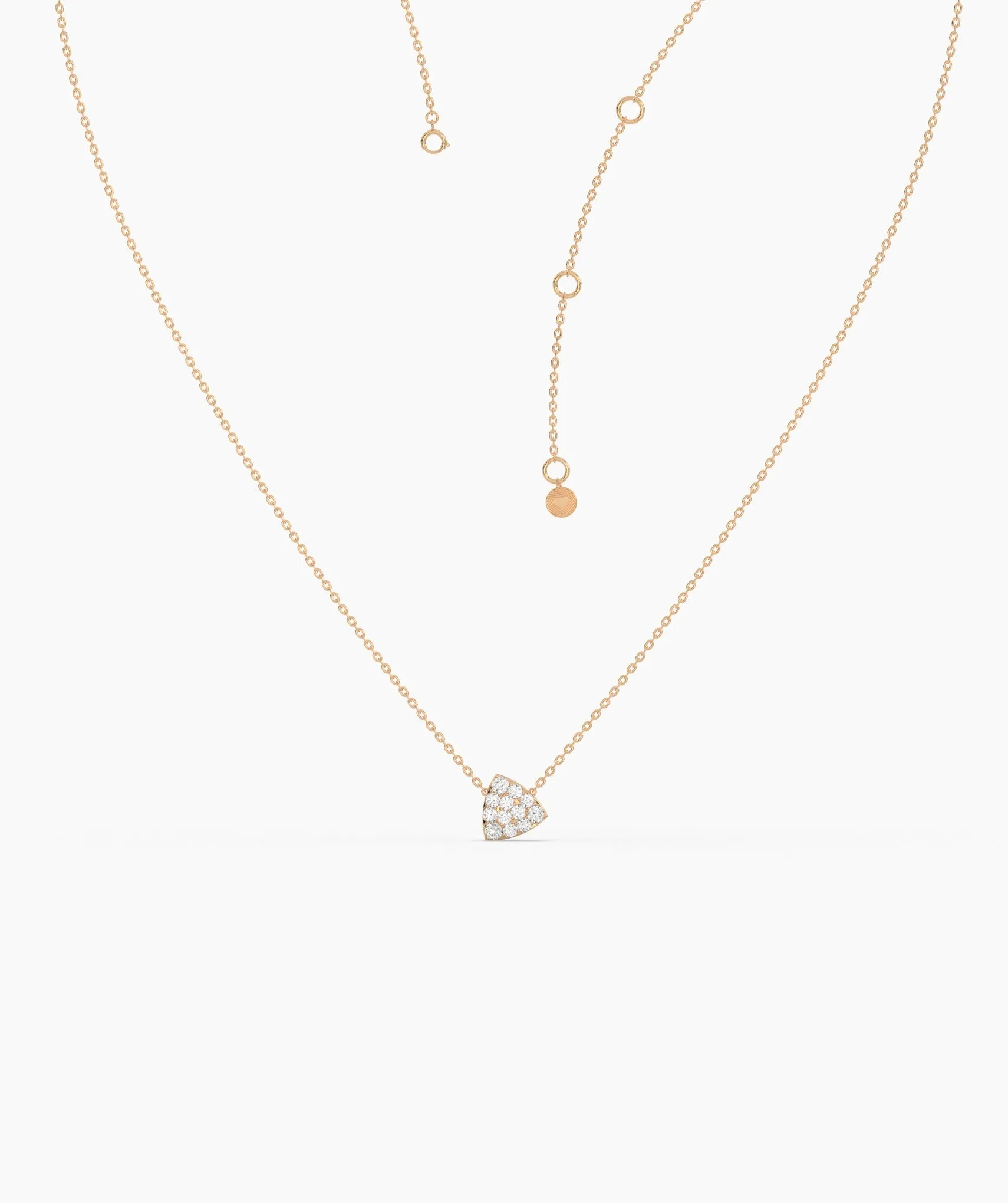 Diamond-Encrusted Triangle Pendant