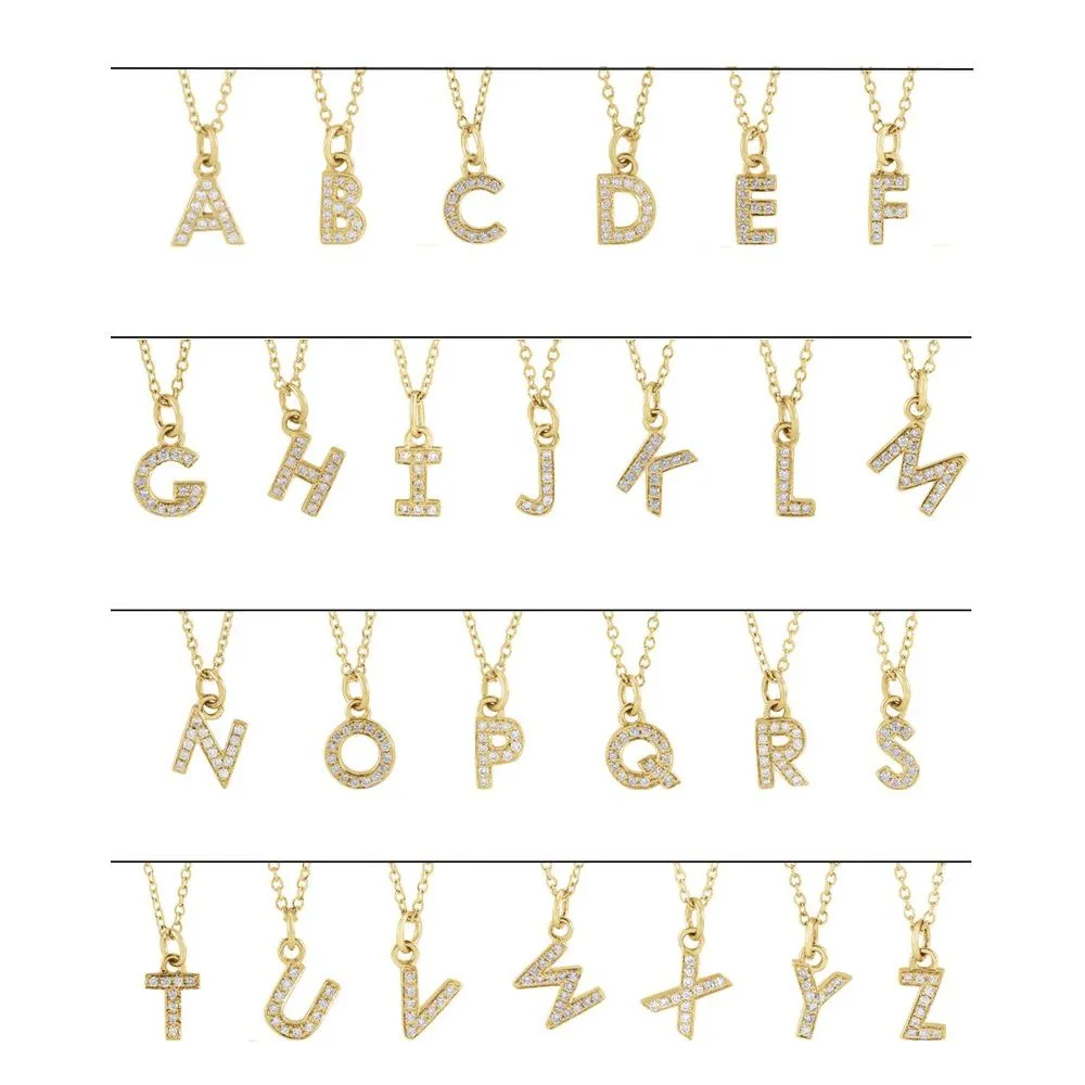 Diamond Letter Charm Necklace