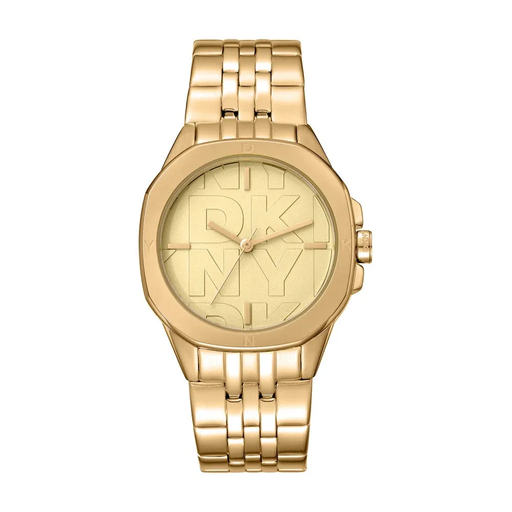 DKNY Brooklyn Midi Womens Watch in Gold Stainless Steel