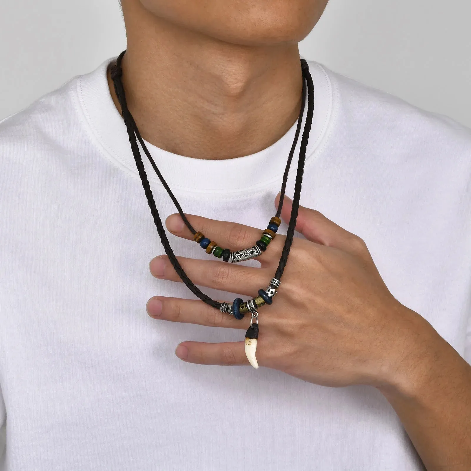 Dog Tooth Pendant Necklaces for Men