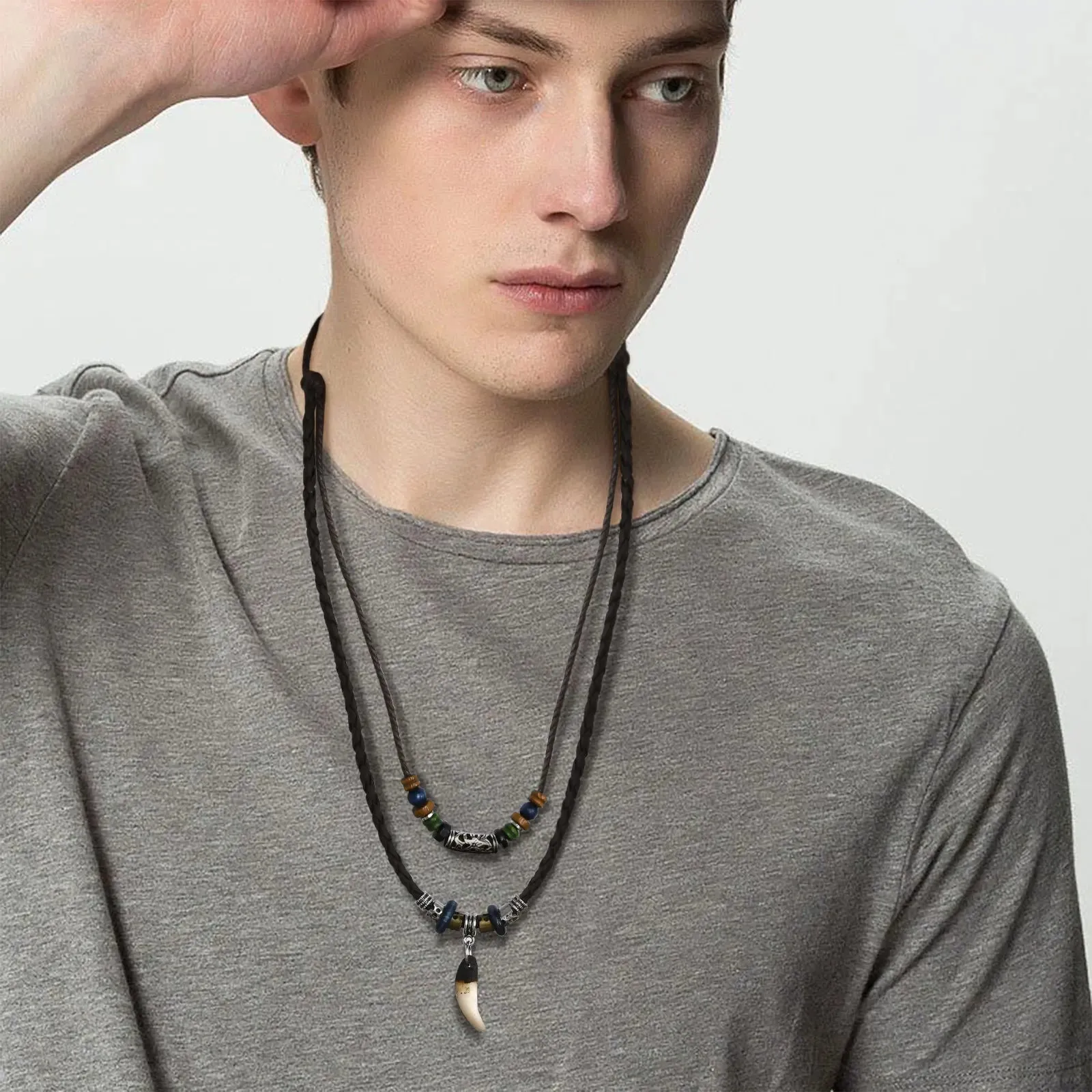 Dog Tooth Pendant Necklaces for Men