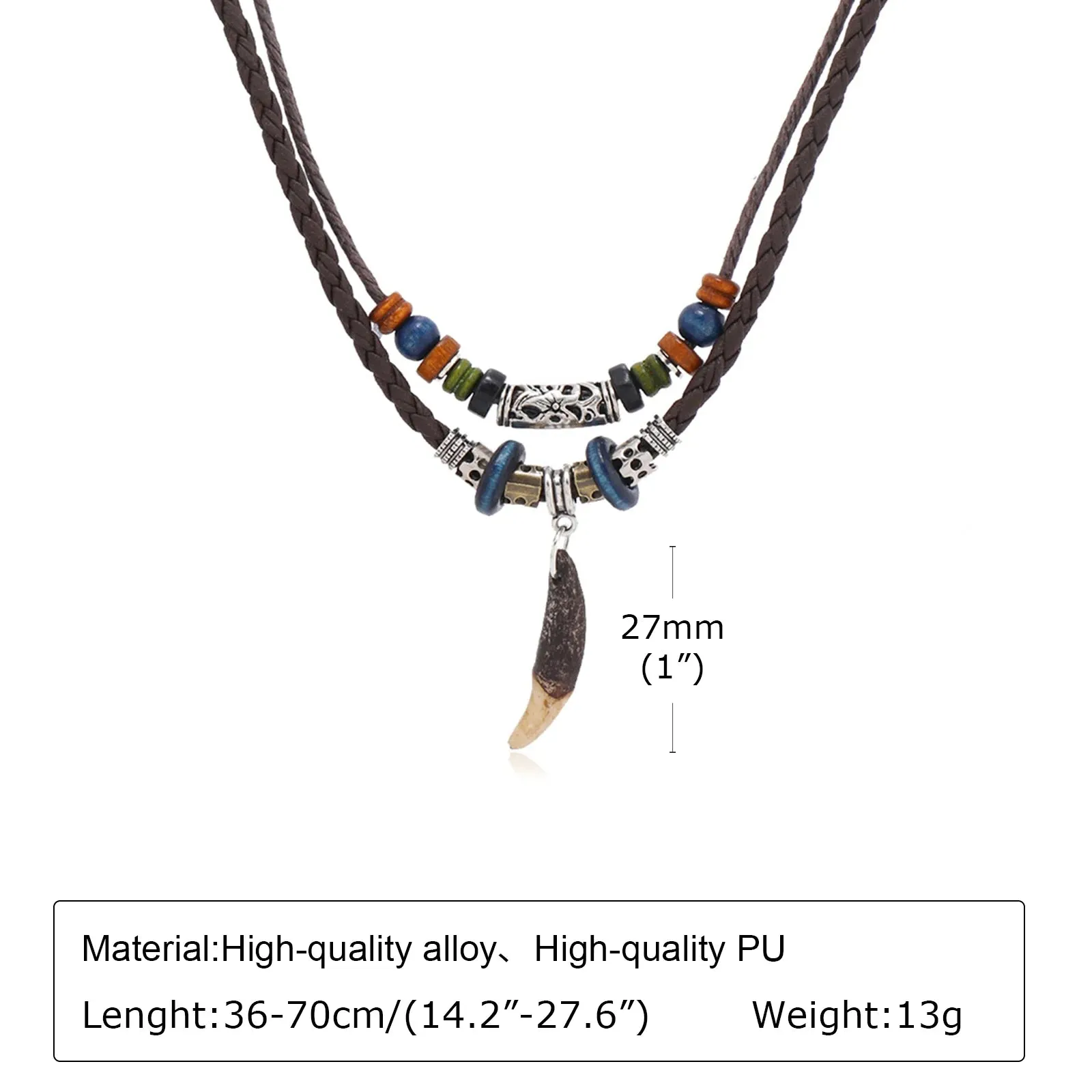 Dog Tooth Pendant Necklaces for Men