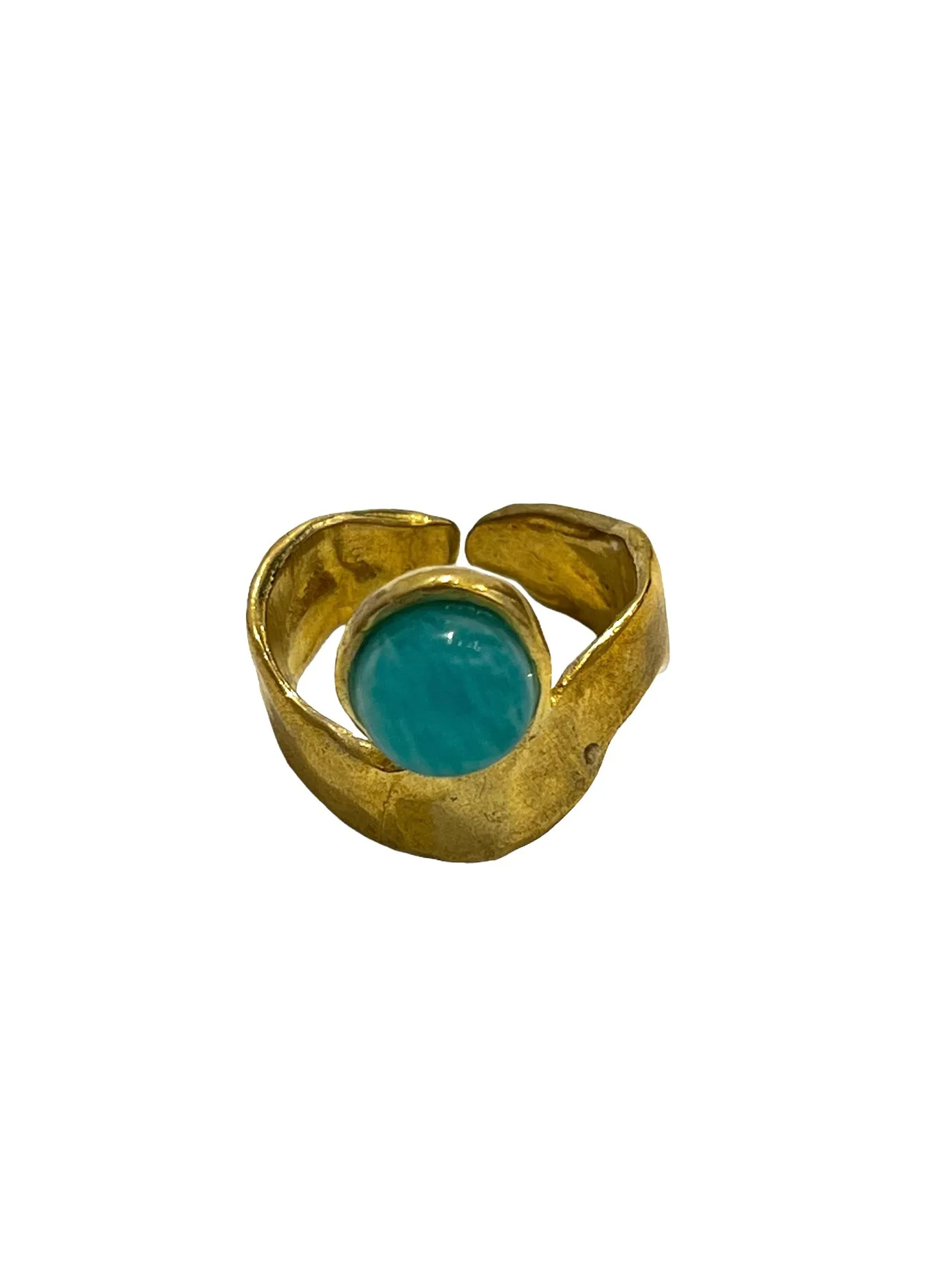 DOS PINCELES- Luna Ring- Amazonite - Adjustable