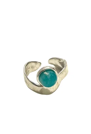 DOS PINCELES- Luna Ring- Amazonite - Adjustable
