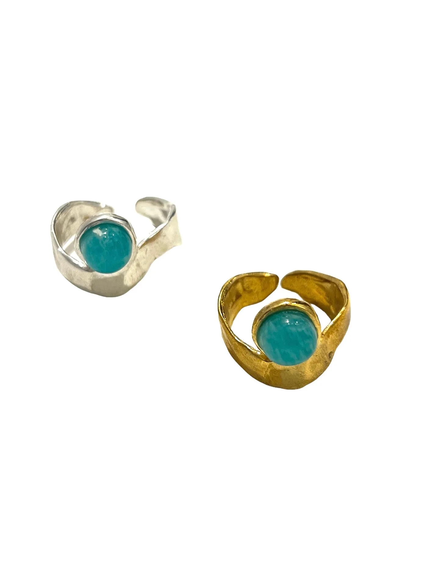 DOS PINCELES- Luna Ring- Amazonite - Adjustable