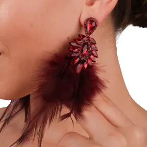 Dramatic Feather Party Earrings
