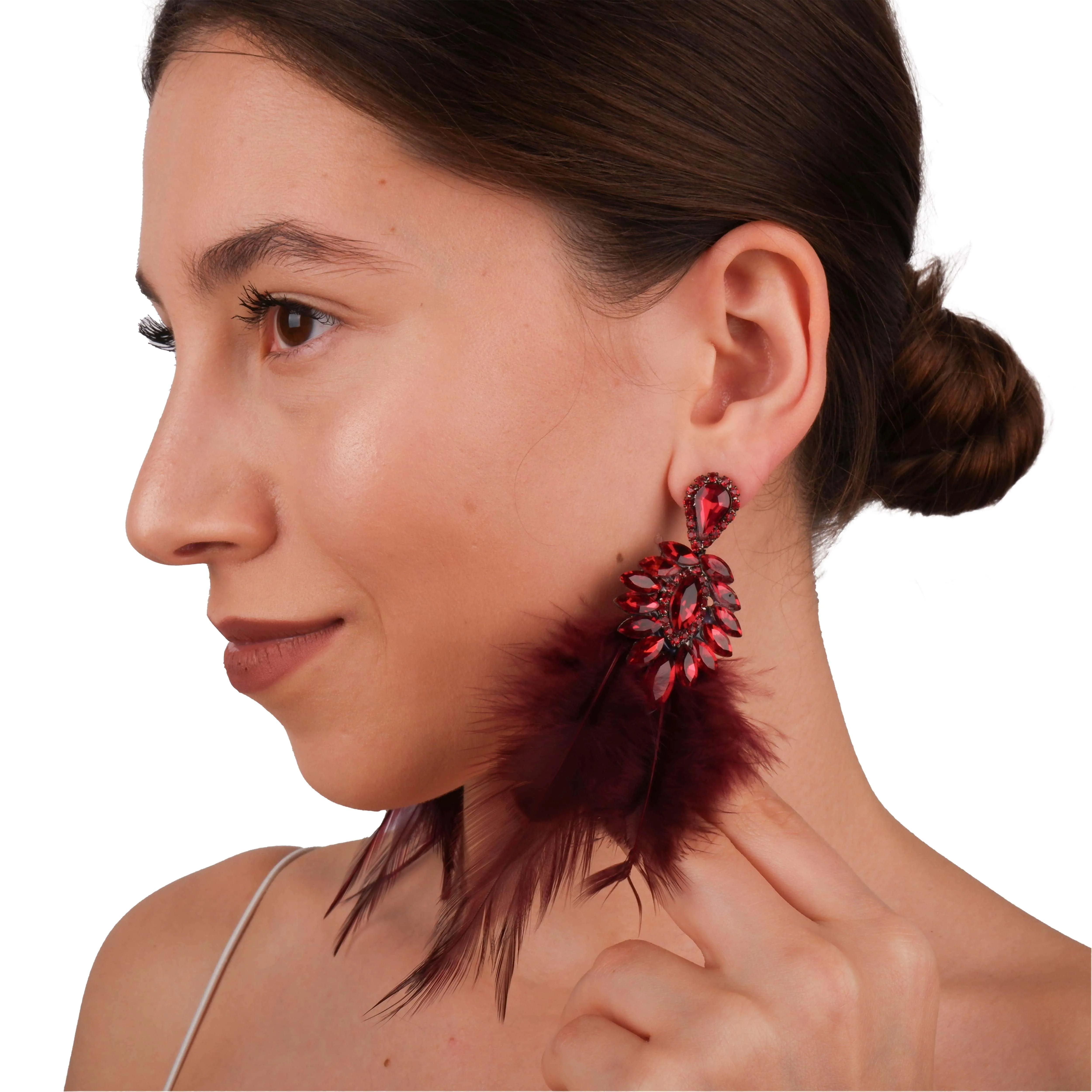 Dramatic Feather Party Earrings