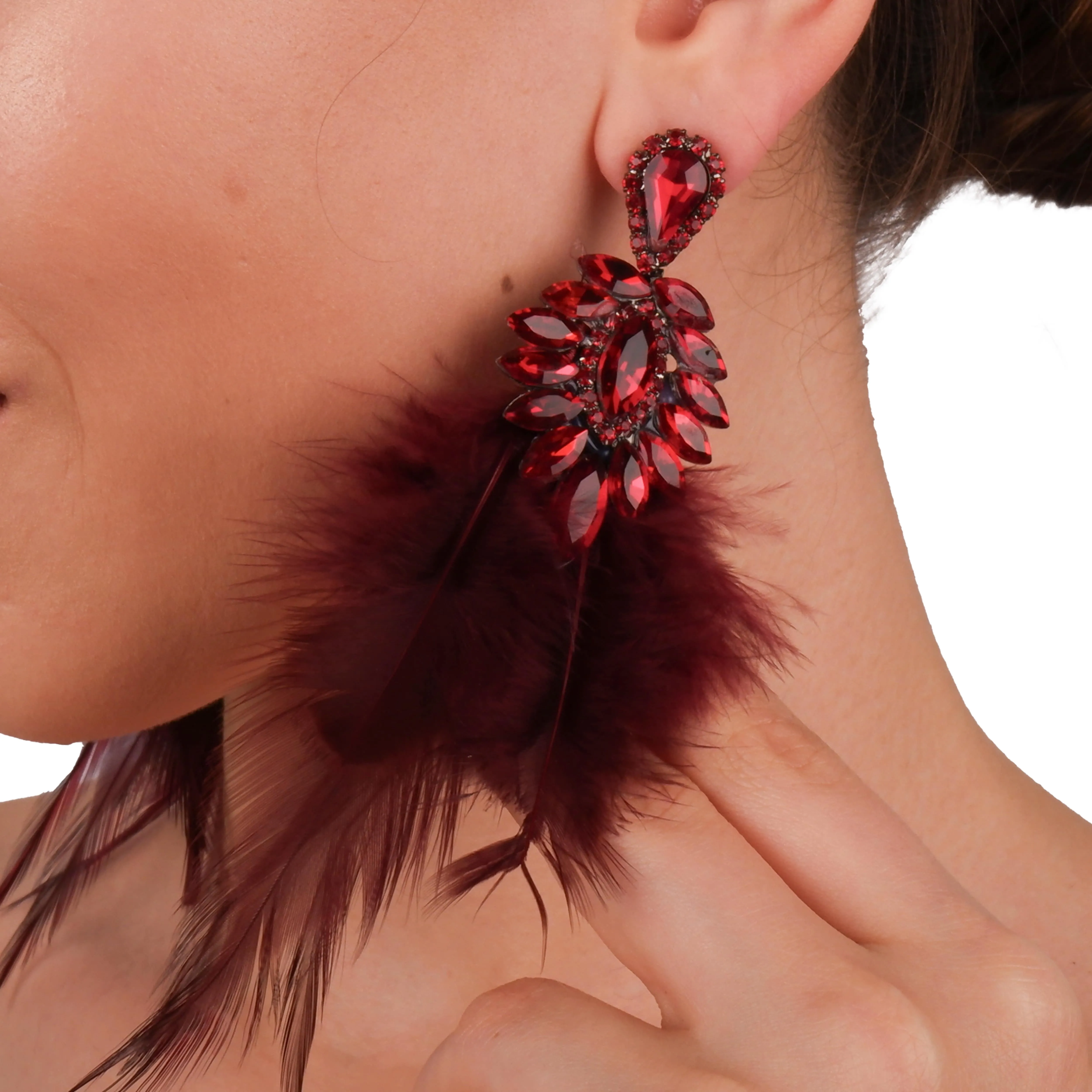 Dramatic Feather Party Earrings
