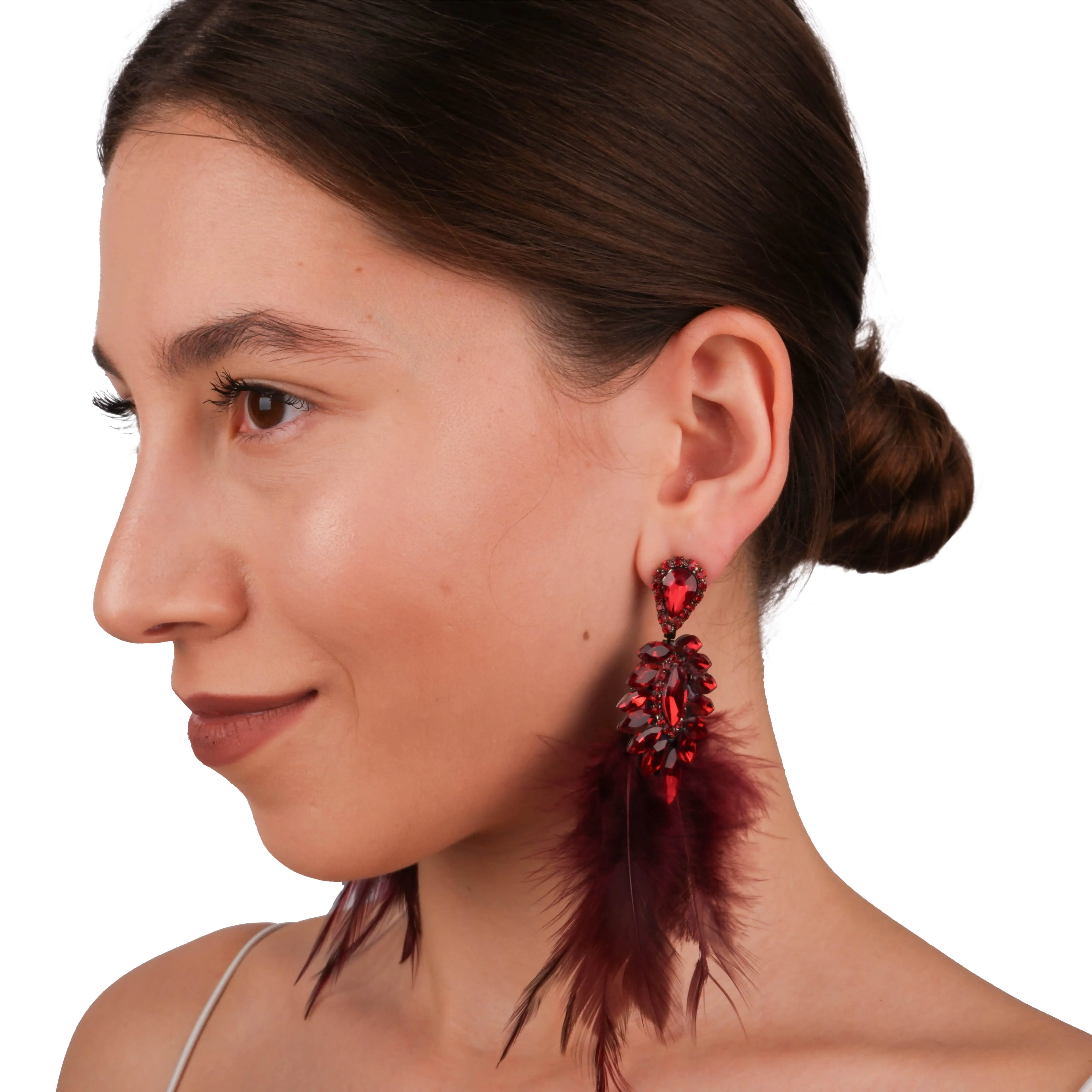 Dramatic Feather Party Earrings