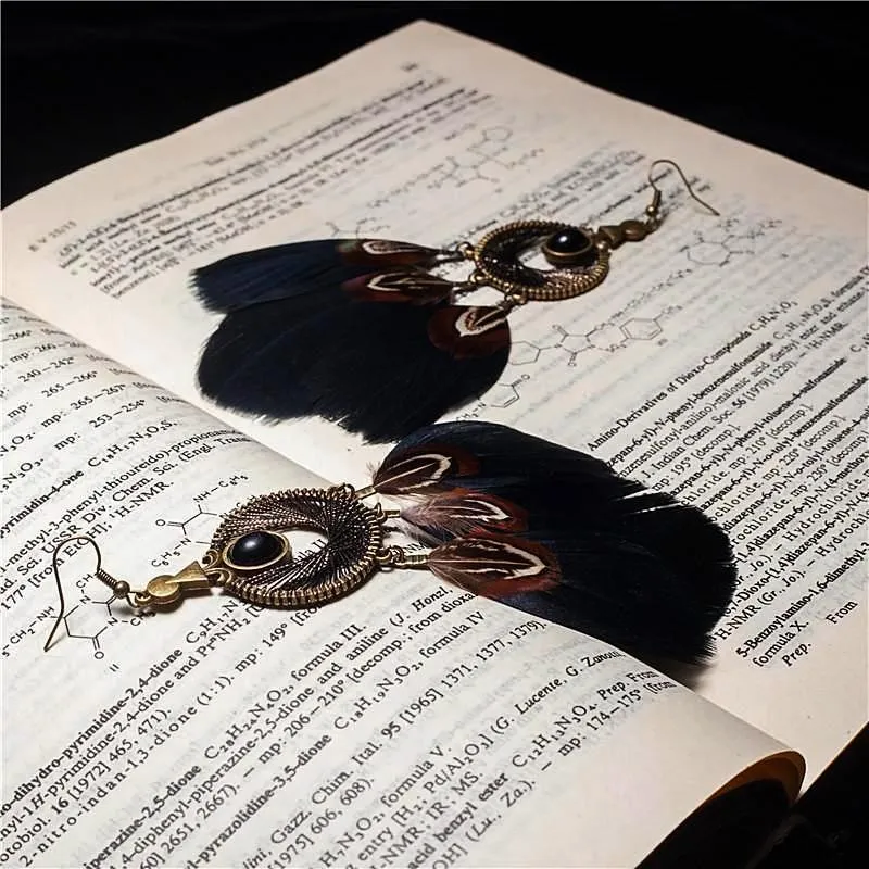 Dream Catcher Feather Earrings
