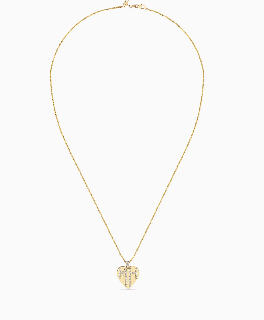 Dripping Monogrammed Heart Necklace
