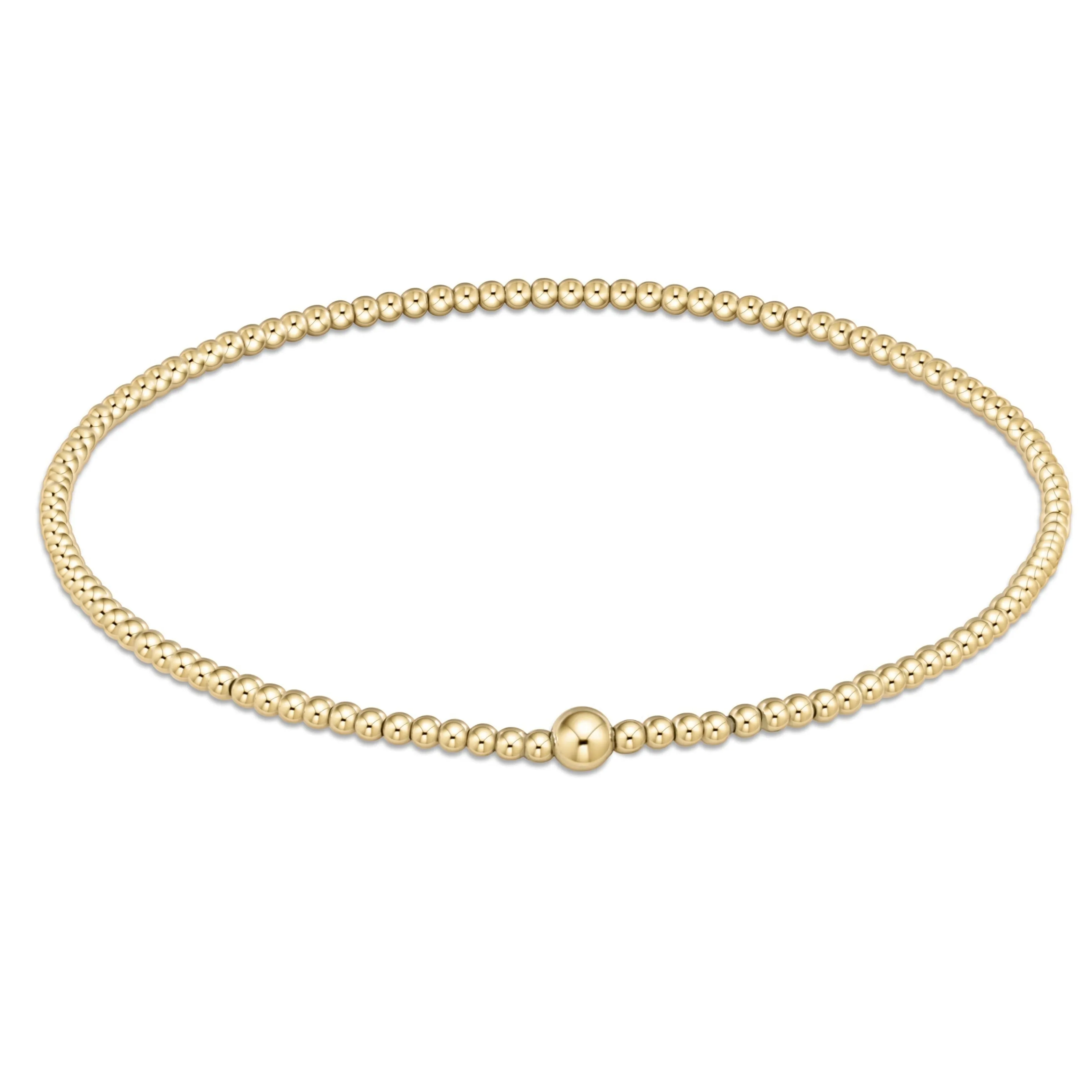 E Newton Classic Gold 2mm Bead Bangle