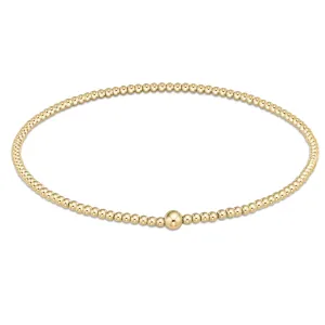 E Newton Classic Gold 2mm Bead Bangle
