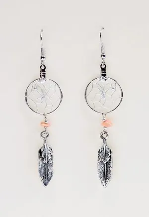 Earrings Dreamcatcher Rose Quartz