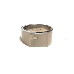 Edward Mirell Titanium and 14K Yellow Gold Diamond Ring