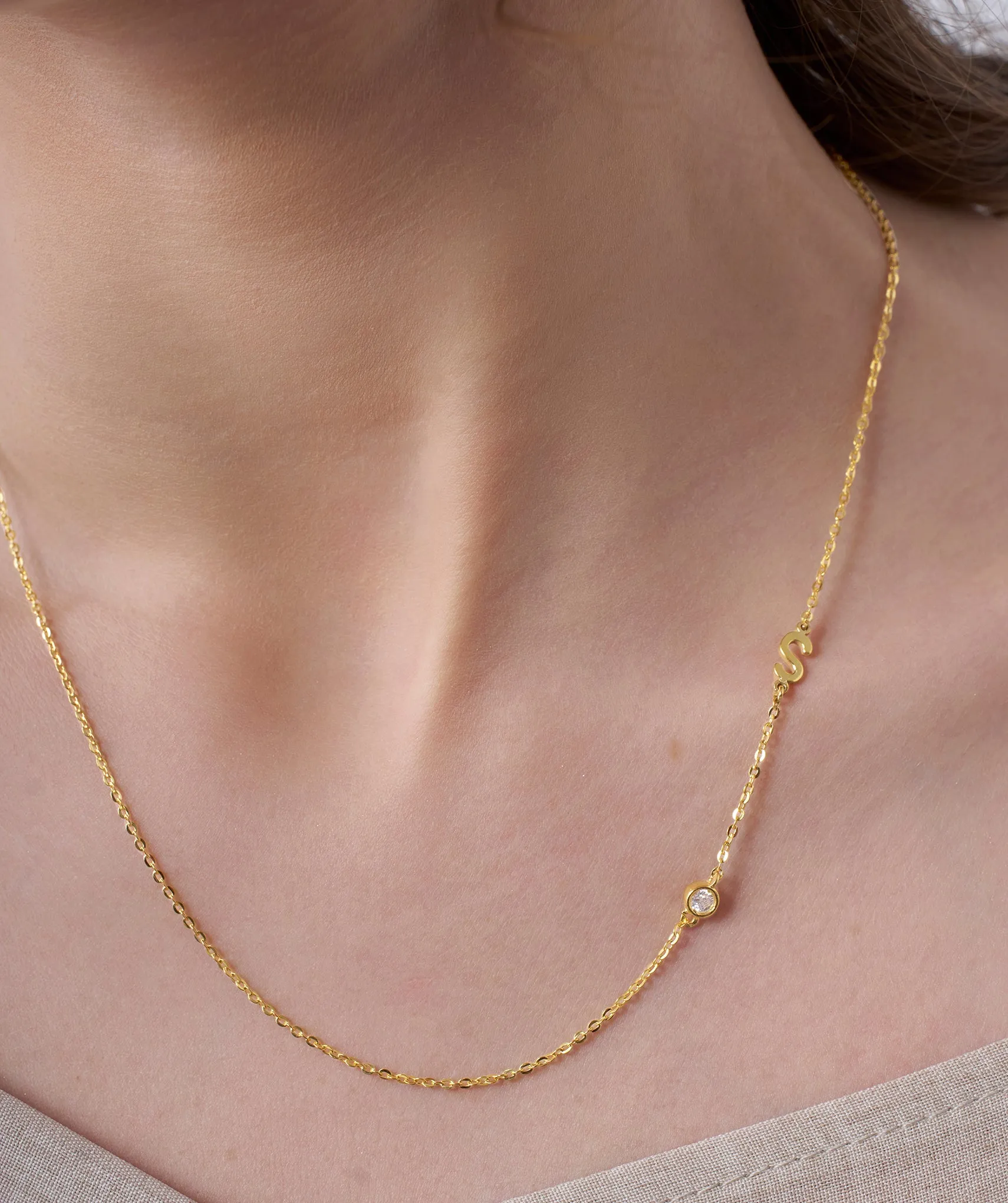 Elegant Signature 'S' Gold Necklace