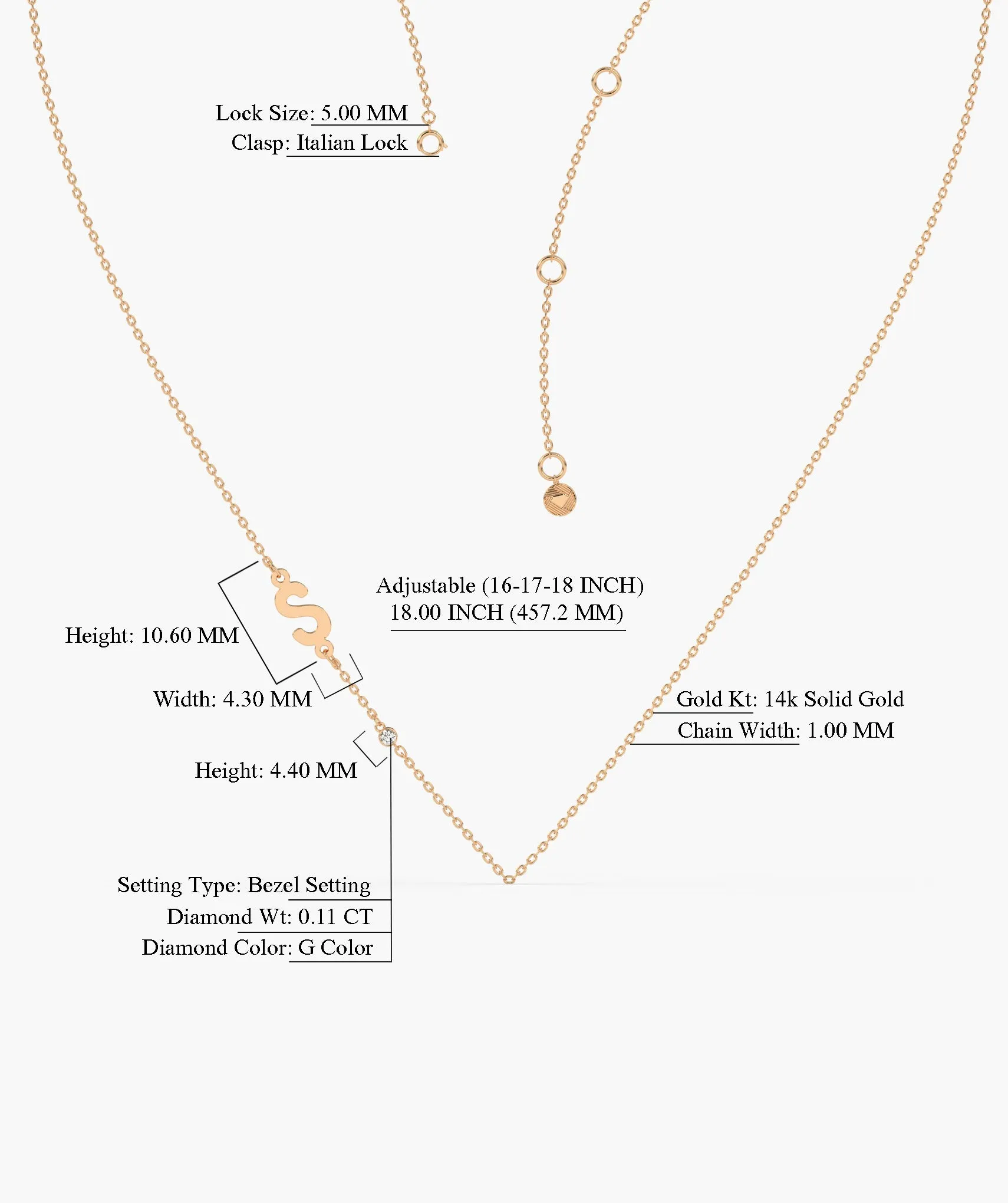 Elegant Signature 'S' Gold Necklace