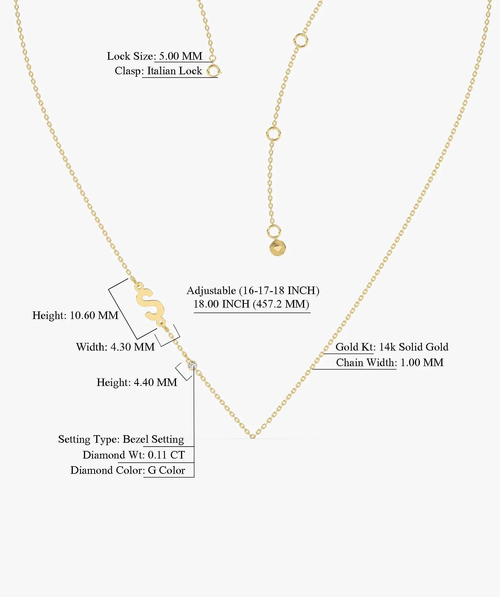 Elegant Signature 'S' Gold Necklace