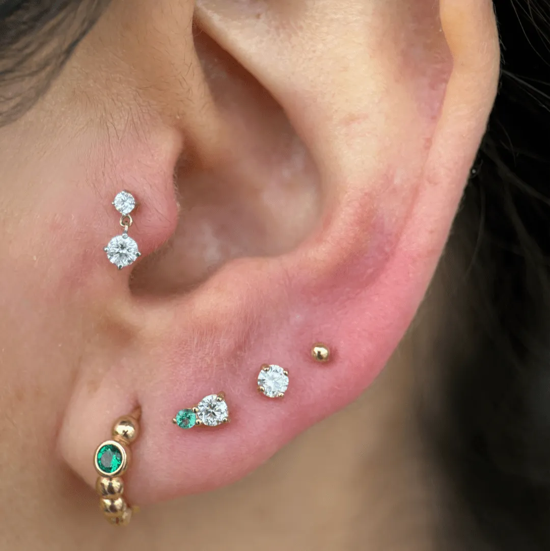 Emerald Beaded Hoop