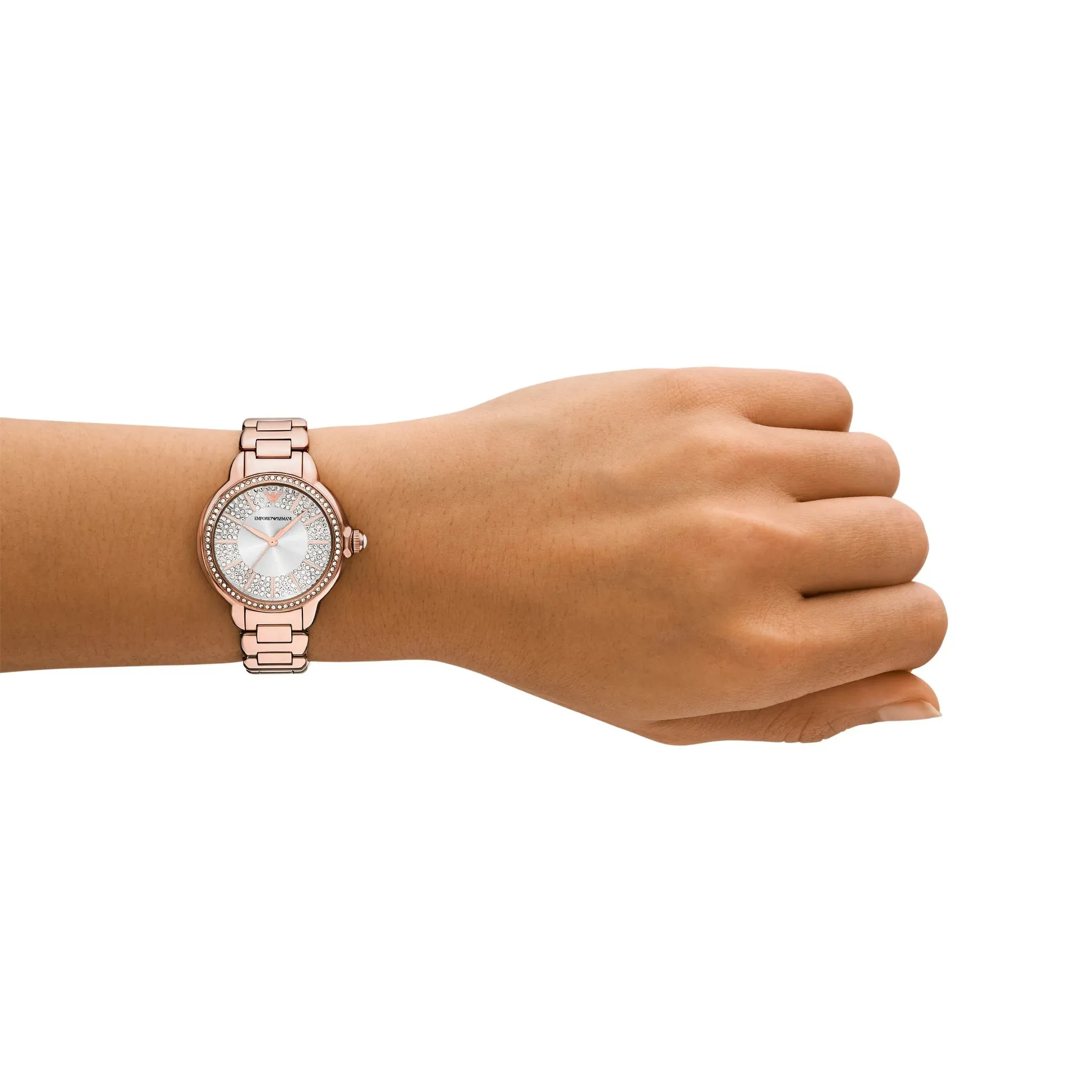 Emporio Armani Ladies Rose Gold Stainless Steel Watch