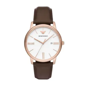 Emporio Armani Minimalist Quartz Rose Gold Steel 42mm Watch
