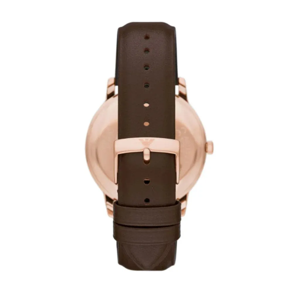 Emporio Armani Minimalist Quartz Rose Gold Steel 42mm Watch